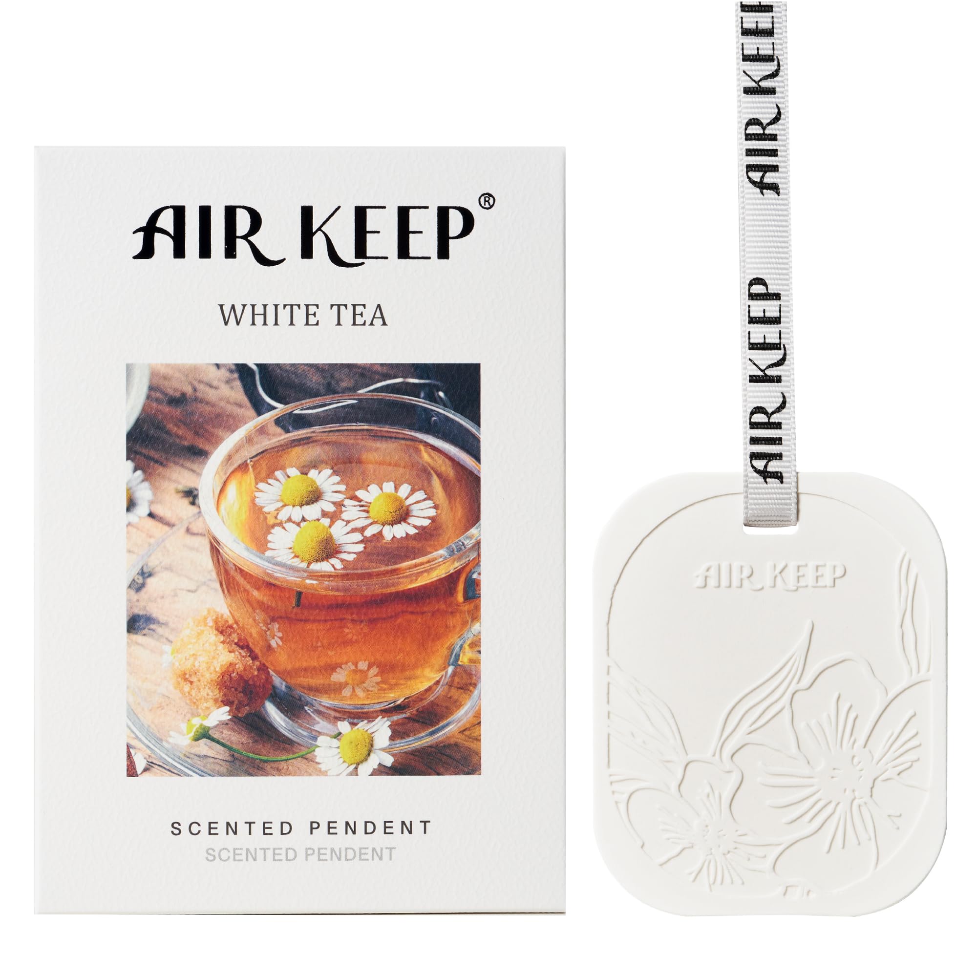 Airkeep White Tea Scented Ceramic Car Air Freshener for Drawers and Closets - Men and Women's Car Gift