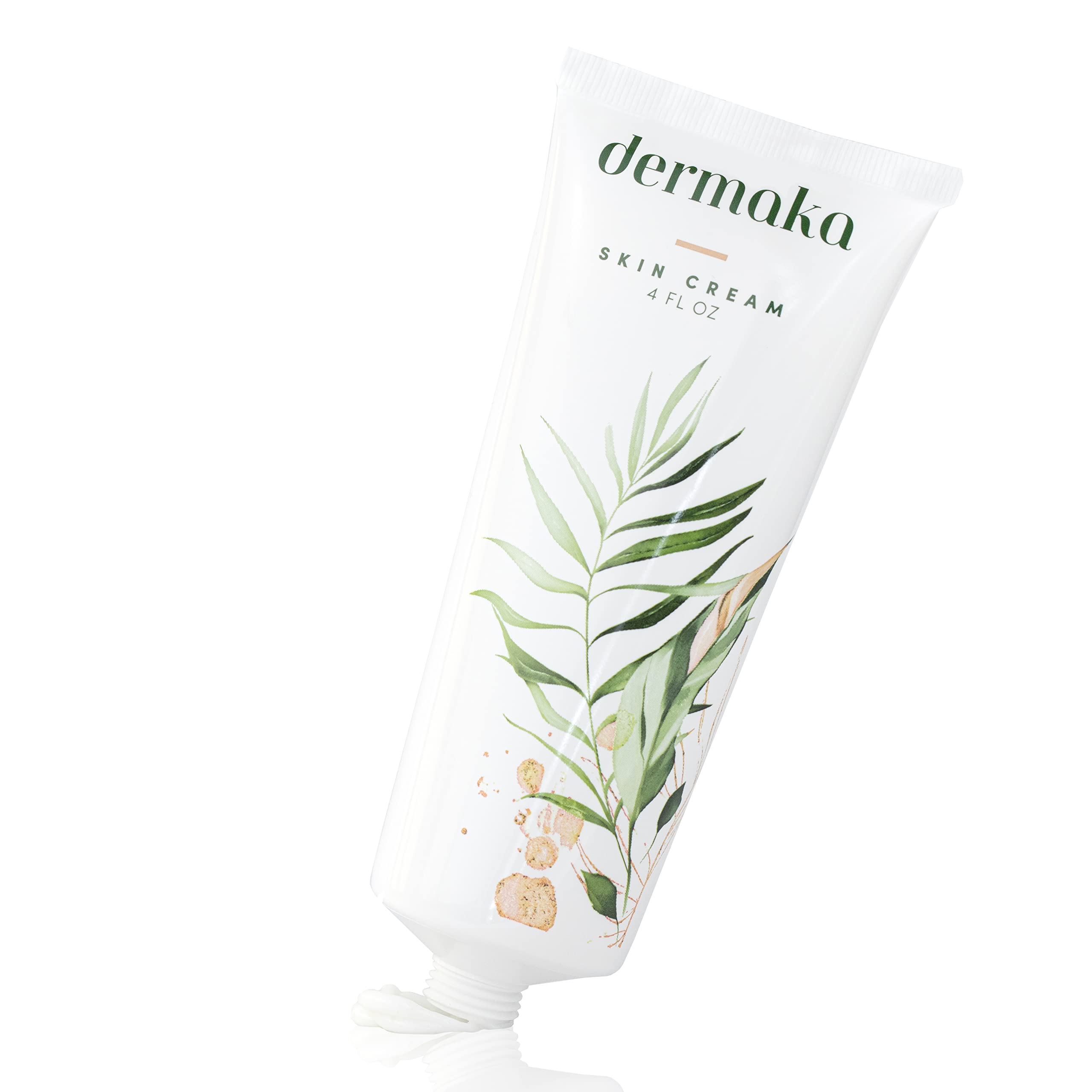 Dermaka All-Natural Cream 4 oz - Moisturizing Hydrating Lotion for Healthy-Looking Skin Arnica Green Tea Chamomile Vitam