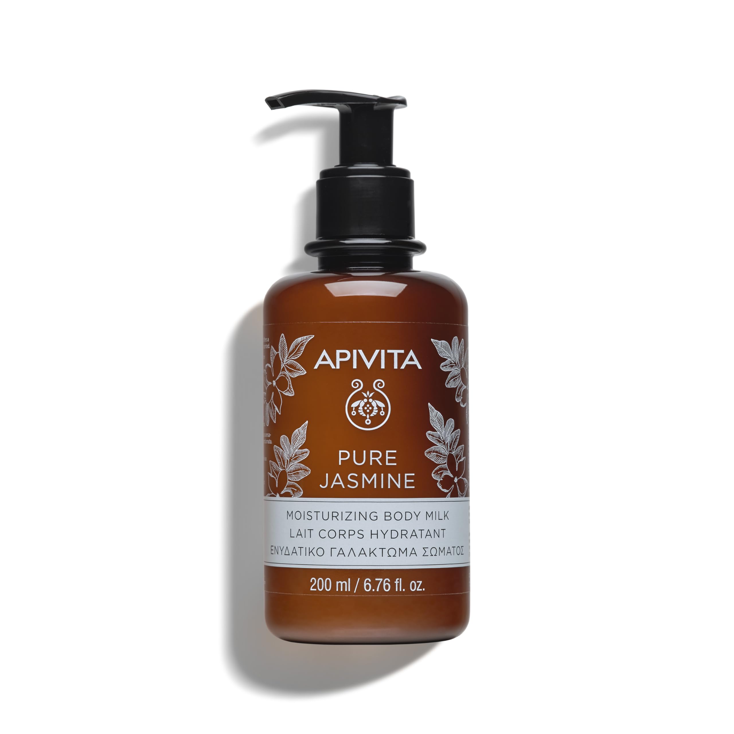 Apivita Pure Jasmine Body Milk for Dry Skin Types | Intensive Hydration & Calming with Jasmine, Honey & Essential Oils,
